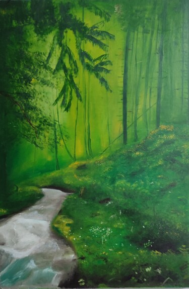 "forest stream" başlıklı Tablo Владислав Гузеев tarafından, Orijinal sanat, Petrol Diğer sert panel üzerine monte edilmiş