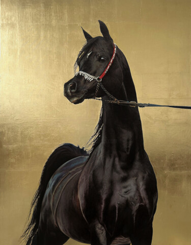 Malerei mit dem Titel ""Egyptian Arabian S…" von Vladislav Turkin, Original-Kunstwerk, Öl Auf Holzplatte montiert