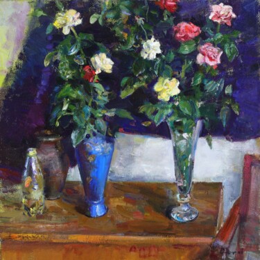 Painting titled ""Flowers"" by Vladislav Zdor, Original Artwork, Oil