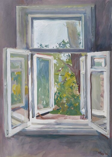 Ζωγραφική με τίτλο ""Window"" από Vladislav Zdor, Αυθεντικά έργα τέχνης, Γκουάς