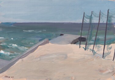 Pittura intitolato ""Beach"" da Vladislav Zdor, Opera d'arte originale, Gouache
