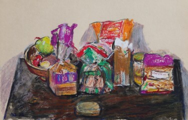Malerei mit dem Titel ""Хлеб, пряники, печ…" von Vladislav Zdor, Original-Kunstwerk, Pastell