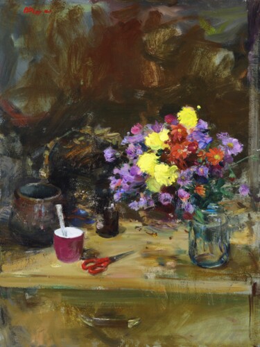 Peinture intitulée ""Still life"" par Vladislav Zdor, Œuvre d'art originale, Huile