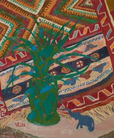 绘画 标题为“Aloe mimicry under…” 由Vladislava Art, 原创艺术品, 油 安装在木质担架架上