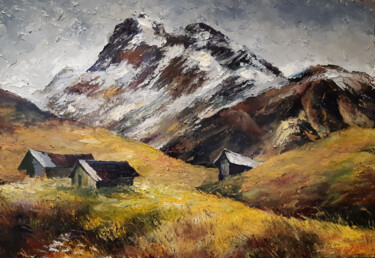 Картина под названием "Autumn in mountains" - Vladislav Dmitrijev, Подлинное произведение искусства, Масло