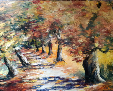 Painting titled "Just autumn" by Vladislav Dmitrijev, Original Artwork, Oil