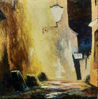 Painting titled "Street-lamp" by Vladislav Dmitrijev, Original Artwork, Oil
