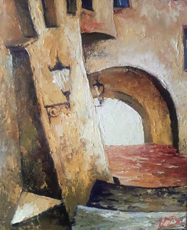 Painting titled "In Prague" by Vladislav Dmitrijev, Original Artwork, Oil