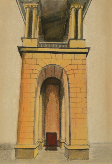 Drawing titled "Arch." by Vladiy Zart, Original Artwork, Pastel