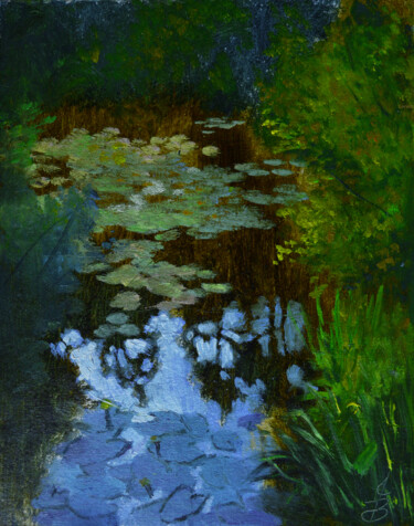 Schilderij getiteld "Water lilies." door Vladiy Zart, Origineel Kunstwerk, Olie