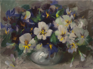 Картина под названием "Весенний букет" - Владлен Гильгур, Подлинное произведение искусства, Масло