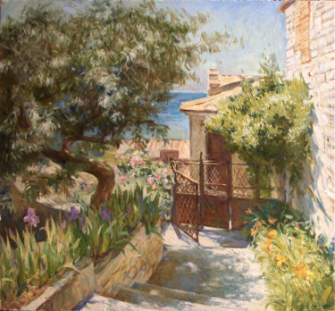 Painting titled "Corner of old Yalta" by Vladlen Gilgur, Original Artwork, Oil