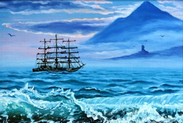 Картина под названием "Sea Fantasy" - Vladlena Chanysheva, Подлинное произведение искусства, Масло