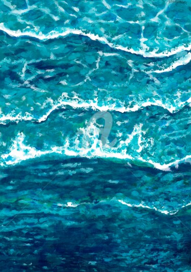 Painting titled "Sound of the sea" by Vladlena Dudchak, Original Artwork, Acrylic