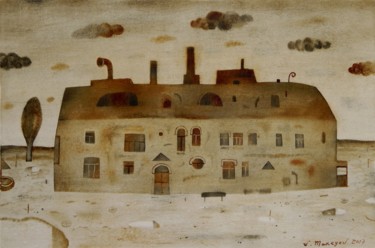 Картина под названием "The old house." - Vladimir Makeyev, Подлинное произведение искусства, Масло
