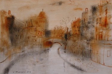 Peinture intitulée "Orange dreams of Pa…" par Vladimir Makeyev, Œuvre d'art originale, Huile