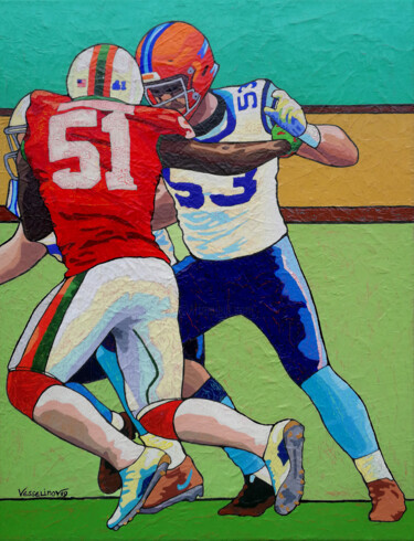 Картина под названием "Super Bowl" - Vlado Vesselinov, Подлинное произведение искусства, Масло Установлен на Деревянная рама…