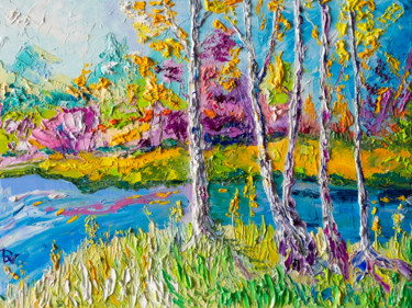 Pintura titulada "Birches" por Vladyslav Durniev, Obra de arte original, Oleo Montado en Bastidor de camilla de madera