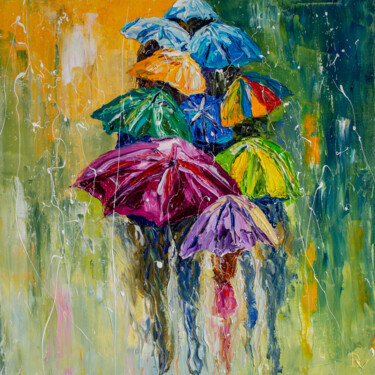 Peinture intitulée "Rain" par Vladyslav Durniev, Œuvre d'art originale, Huile Monté sur Châssis en bois