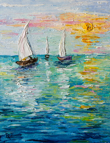 Pittura intitolato "Sailing 2" da Vladyslav Durniev, Opera d'arte originale, Olio