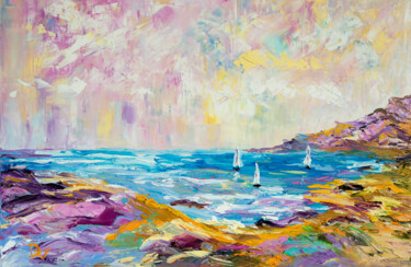 Картина под названием "Seascape" - Vladyslav Durniev, Подлинное произведение искусства, Масло Установлен на Деревянная рама…