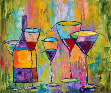 Pintura titulada "Let's drink some wi…" por Vladyslav Durniev, Obra de arte original, Oleo Montado en Bastidor de camilla de…