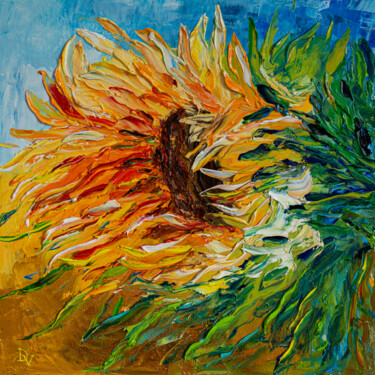 Painting titled "Sun in the wind" by Vladyslav Durniev, Original Artwork, Oil Mounted on Wood Stretcher frame
