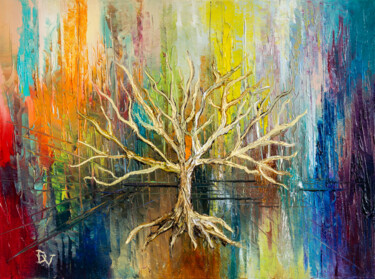 Painting titled "Lost tree" by Vladyslav Durniev, Original Artwork, Oil Mounted on Wood Stretcher frame