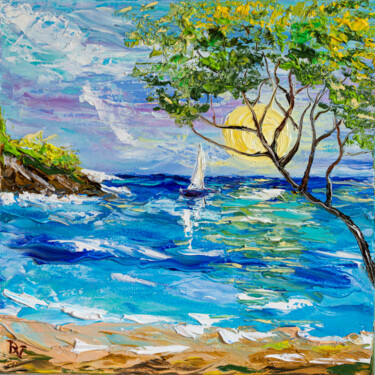 Painting titled "Blue breeze" by Vladyslav Durniev, Original Artwork, Oil Mounted on Wood Stretcher frame