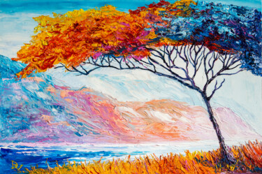Картина под названием "Spreading tree" - Vladyslav Durniev, Подлинное произведение искусства, Масло Установлен на Деревянная…