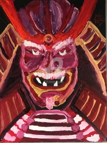 Schilderij getiteld "Samurai Oni" door Vladyslav Savchenko, Origineel Kunstwerk, Acryl