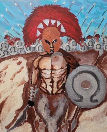 Malerei mit dem Titel "Hoplite Omega" von Vladyslav Savchenko, Original-Kunstwerk, Acryl