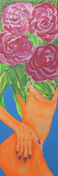 Картина под названием "Passion in peonies" - Vladyslav Savchenko, Подлинное произведение искусства, Акрил Установлен на Дере…