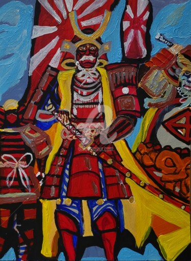 Картина под названием "Samurai Kensei hono…" - Vladyslav Savchenko, Подлинное произведение искусства, Акрил