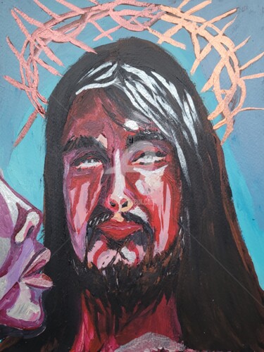 Malerei mit dem Titel "Personal Jesus" von Vladyslav Savchenko, Original-Kunstwerk, Acryl