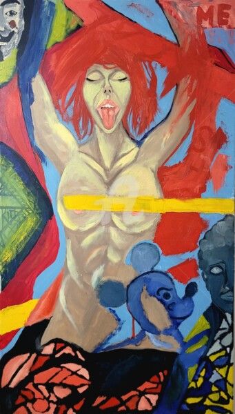 Painting titled "Falling Down" by Vladyslav Savchenko, Original Artwork, Oil