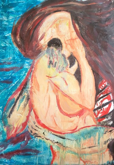 Desenho intitulada "The last hugs" por Vladyslav Savchenko, Obras de arte originais, Óleo