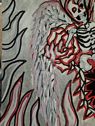 Рисунок под названием "Angel, Skull, Die" - Vladyslav Savchenko, Подлинное произведение искусства, Рисунок распылителем крас…
