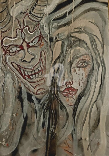 Pintura intitulada "ONI" por Vladyslav Savchenko, Obras de arte originais, Tinta spray