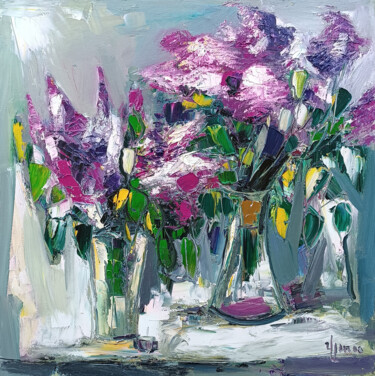 Картина под названием "Lilac Arrangement" - Vlas Ayvazyan, Подлинное произведение искусства, Масло Установлен на Деревянная…