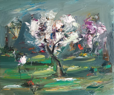 제목이 "Awakening of Spring"인 미술작품 Vlas Ayvazyan로, 원작, 기름 나무 들것 프레임에 장착됨