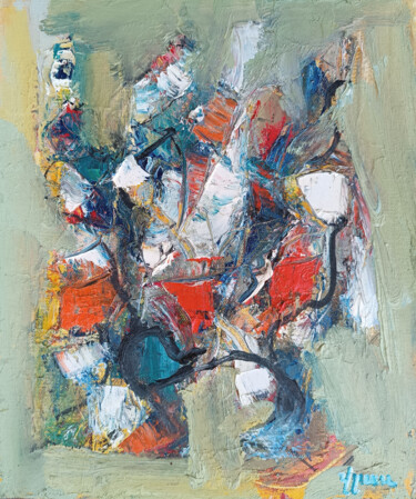 Pintura titulada "Colorful Chaos" por Vlas Ayvazyan, Obra de arte original, Oleo Montado en Bastidor de camilla de madera
