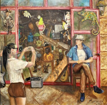 Картина под названием "Лавка тщеславия" - Вячеслав Власов, Подлинное произведение искусства, Масло