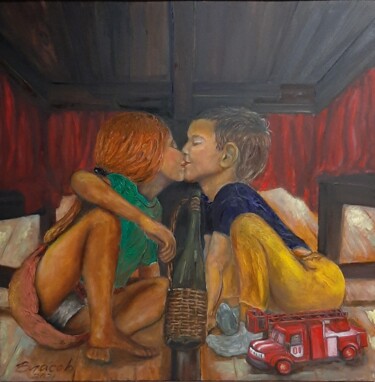 Картина под названием "Адам и Лилит" - Вячеслав Власов, Подлинное произведение искусства, Масло