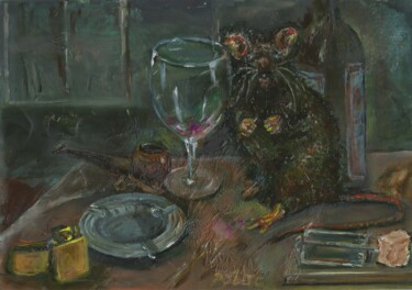 Картина под названием "Бесплатный сыр" - Вячеслав Власов, Подлинное произведение искусства, Масло