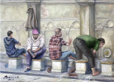 Картина под названием "Омовение" - Вячеслав Власов, Подлинное произведение искусства, Масло