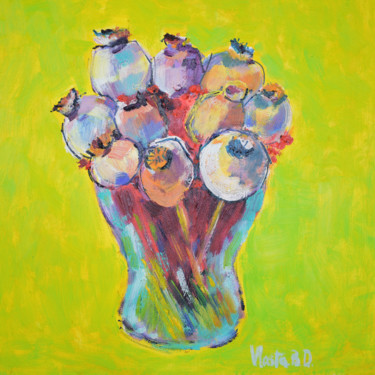 Painting titled "Poppies" by Vlasta, Original Artwork, Oil