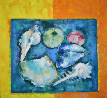 Painting titled "Seafood" by Vlasta, Original Artwork, Oil