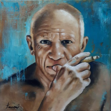 Schilderij getiteld "Picasso" door Vlatko Tasevski, Origineel Kunstwerk, Olie