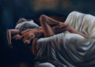 Картина под названием "Nude 3" - Vlatko Tasevski, Подлинное произведение искусства, Масло